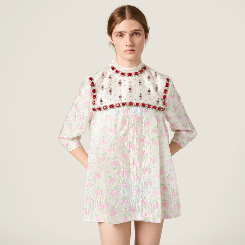 Cloqué mini-dress with crystals 4