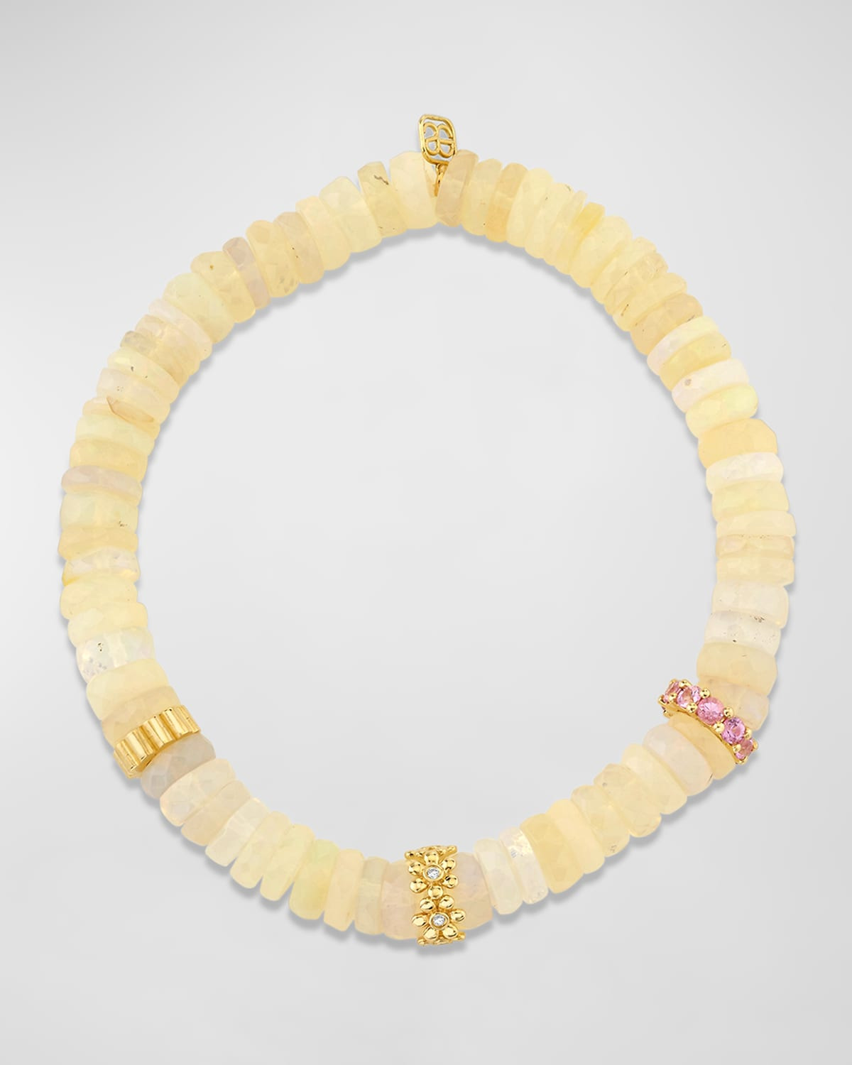 Cocktail Daisy Rondelle on Ethiopian Beaded Bracelet - 2