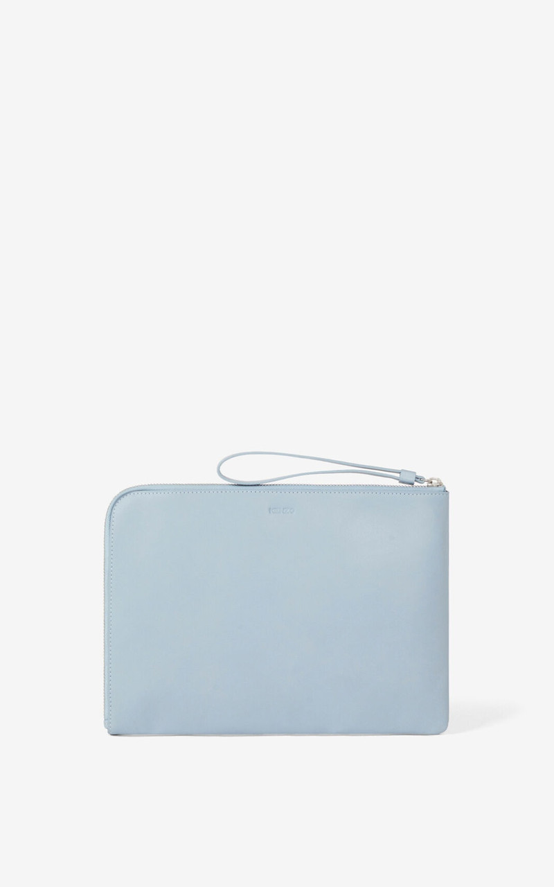 The Winter Capsule' KENZO Logo large leather clutch 3