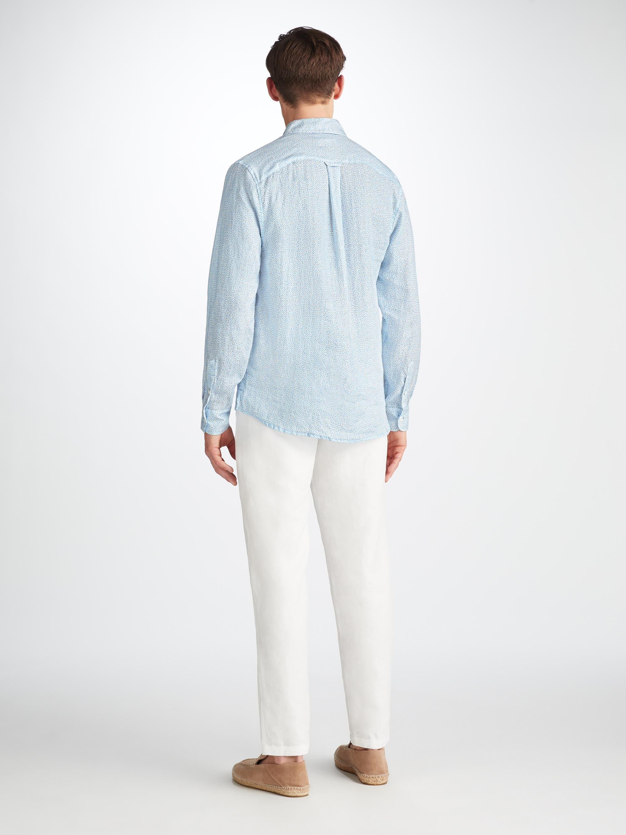 Men's Shirt Milan 24 Linen Blue - 4