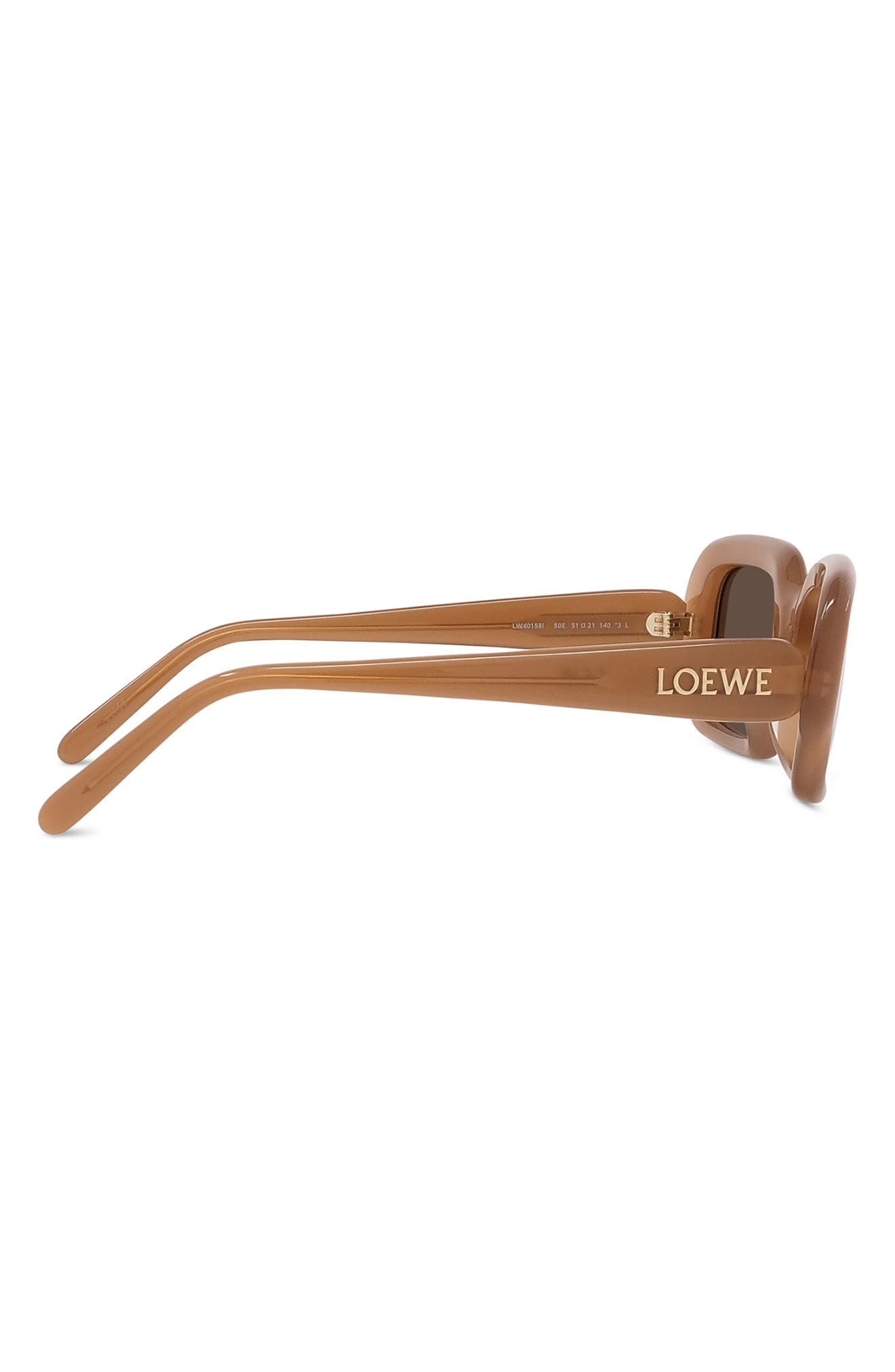 Loewe 51mm Rectangular Sunglasses in Dark Brown/Other /Brown at Nordstrom - 4