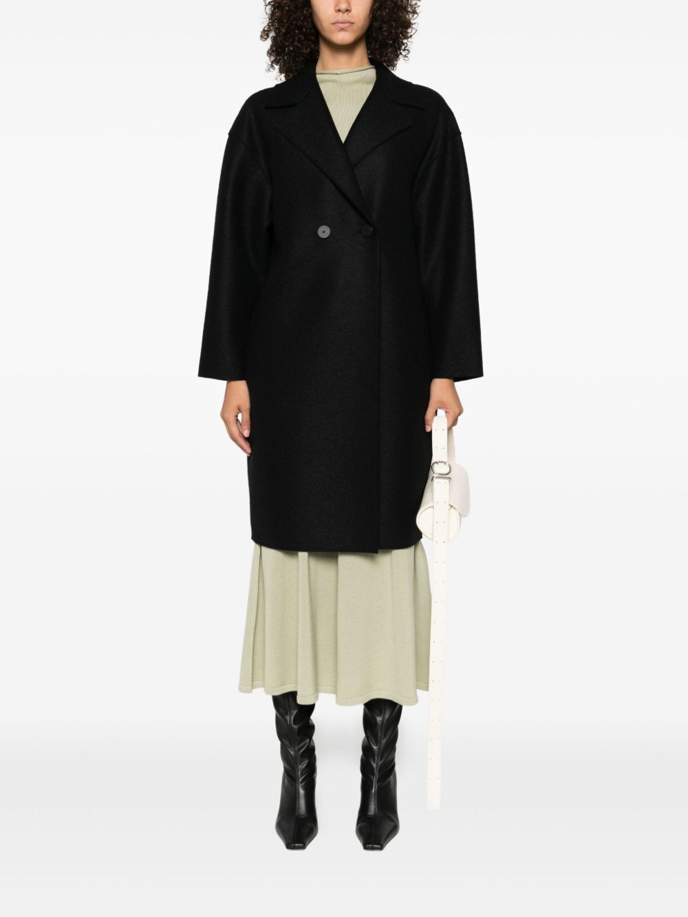 double-breasted wool coat - 2