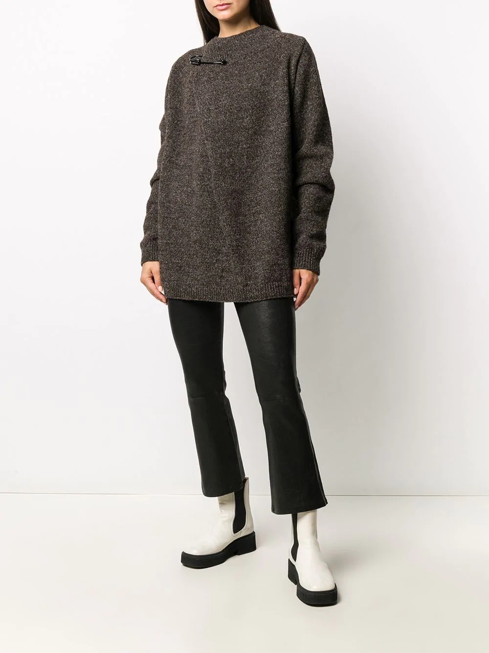 oversized kilt pin jumper - 3