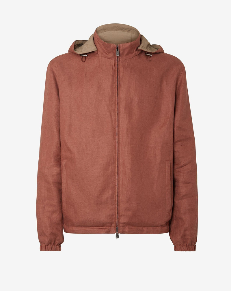 Reversible Linen Jacket in Rust Brown 1