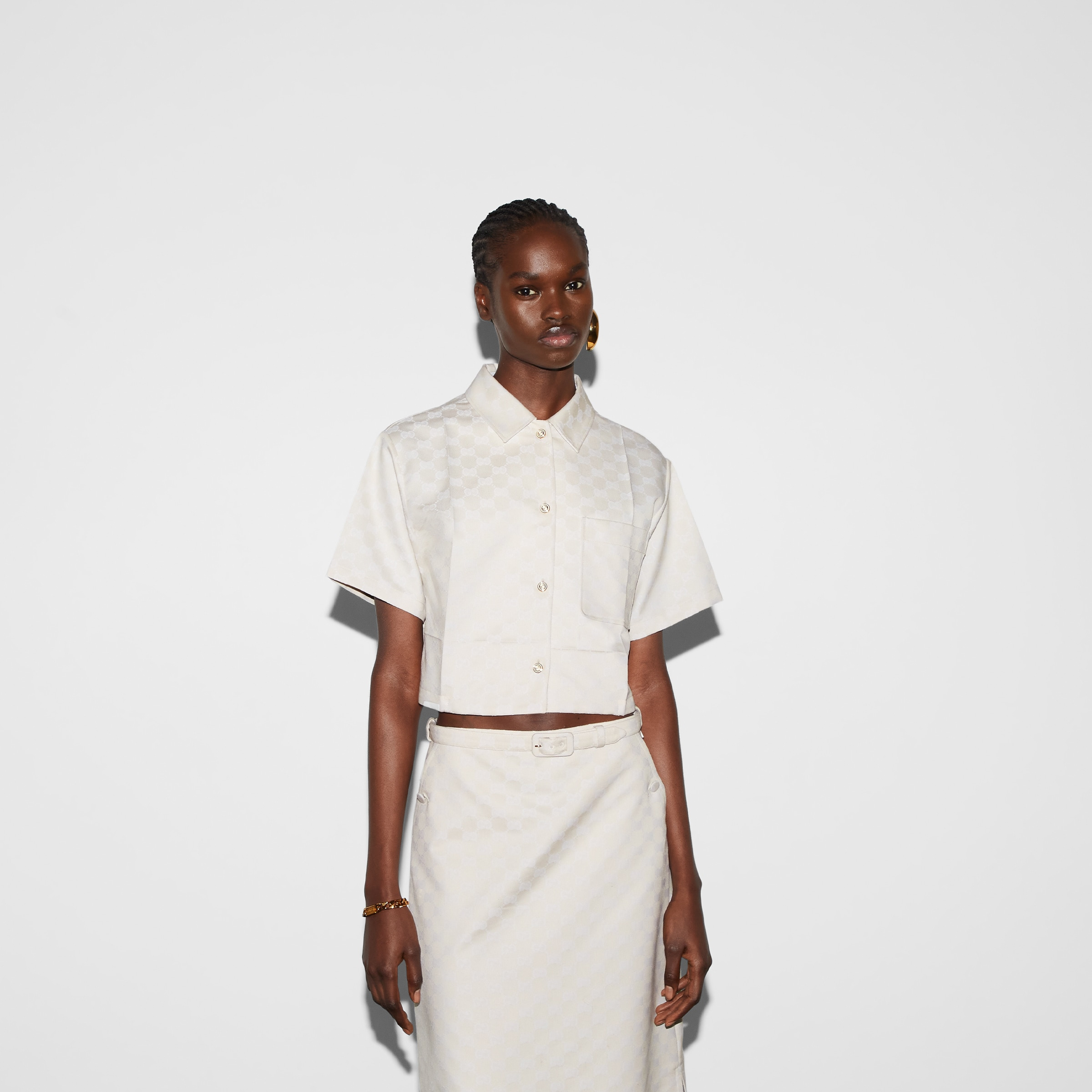 GG cotton gabardine shirt - 3