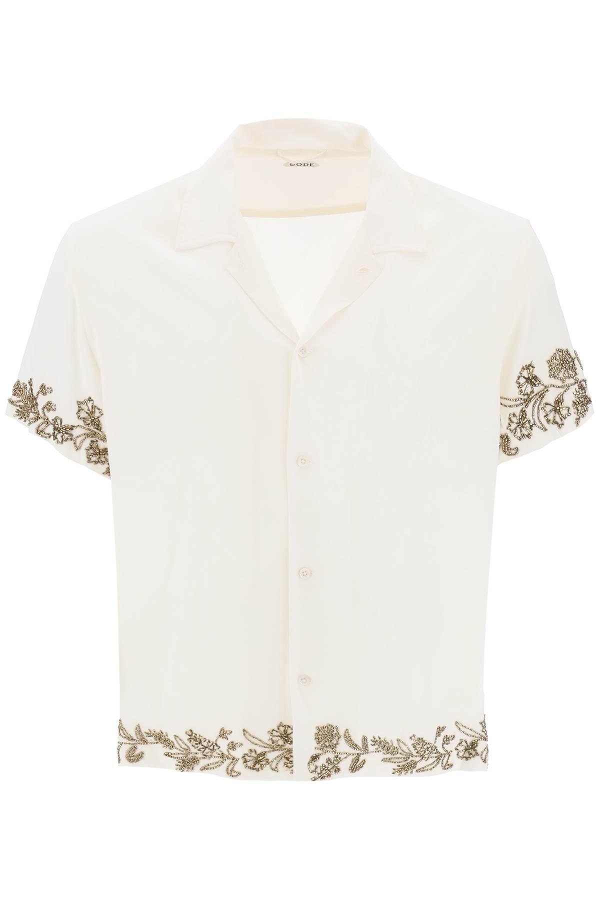 SILK SHIRT WITH FLORAL BEADWORKS - 1