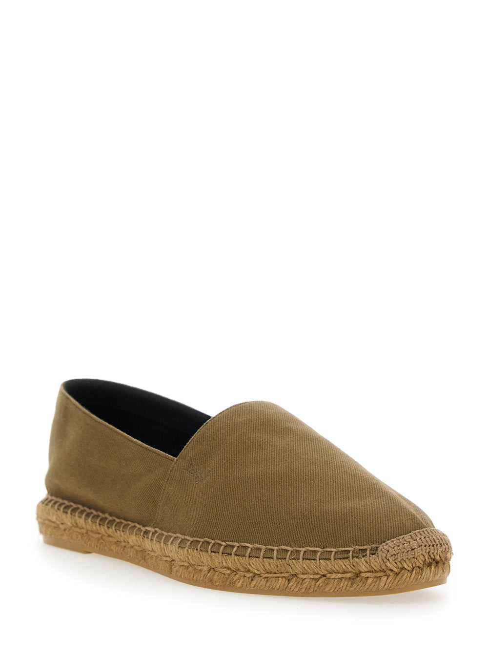 Saint Laurent Men Brown Espadrilles With Tonal Cassandre Embroidery On The Side And Almond Toe In Co - 2