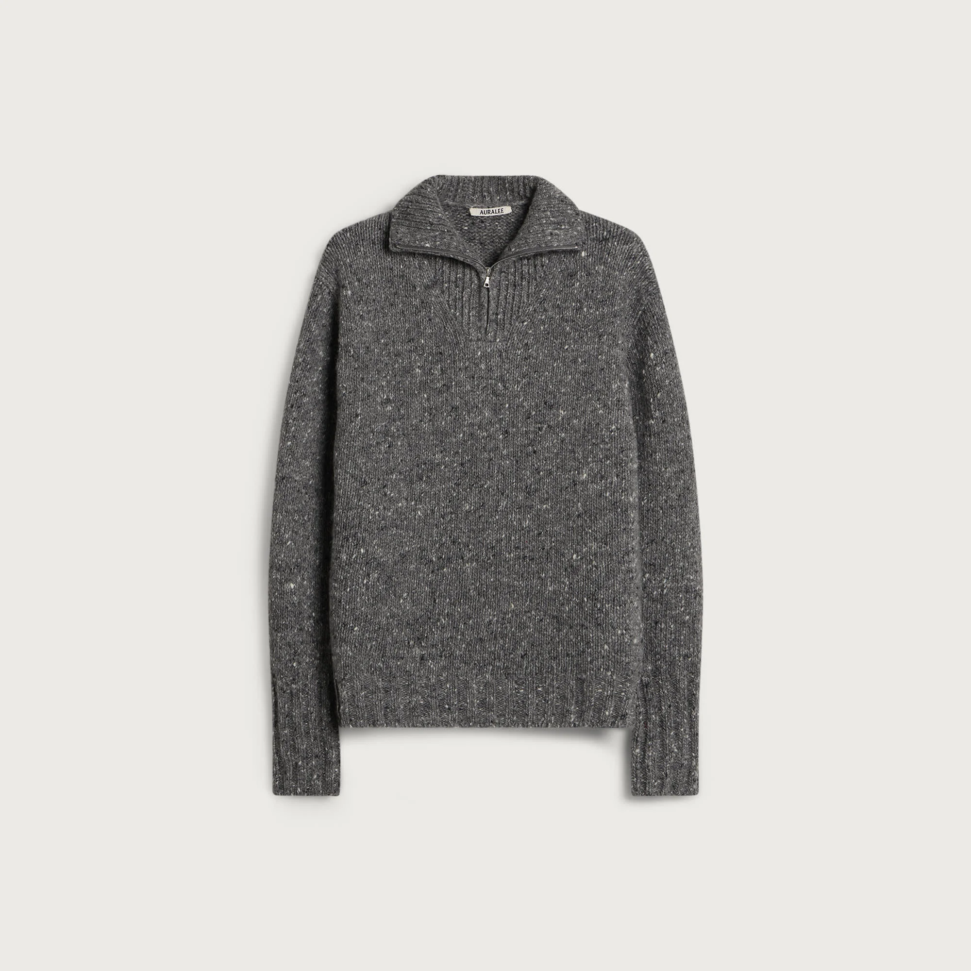 Auralee Homespun Tweed Knit Zip Jumper - 1