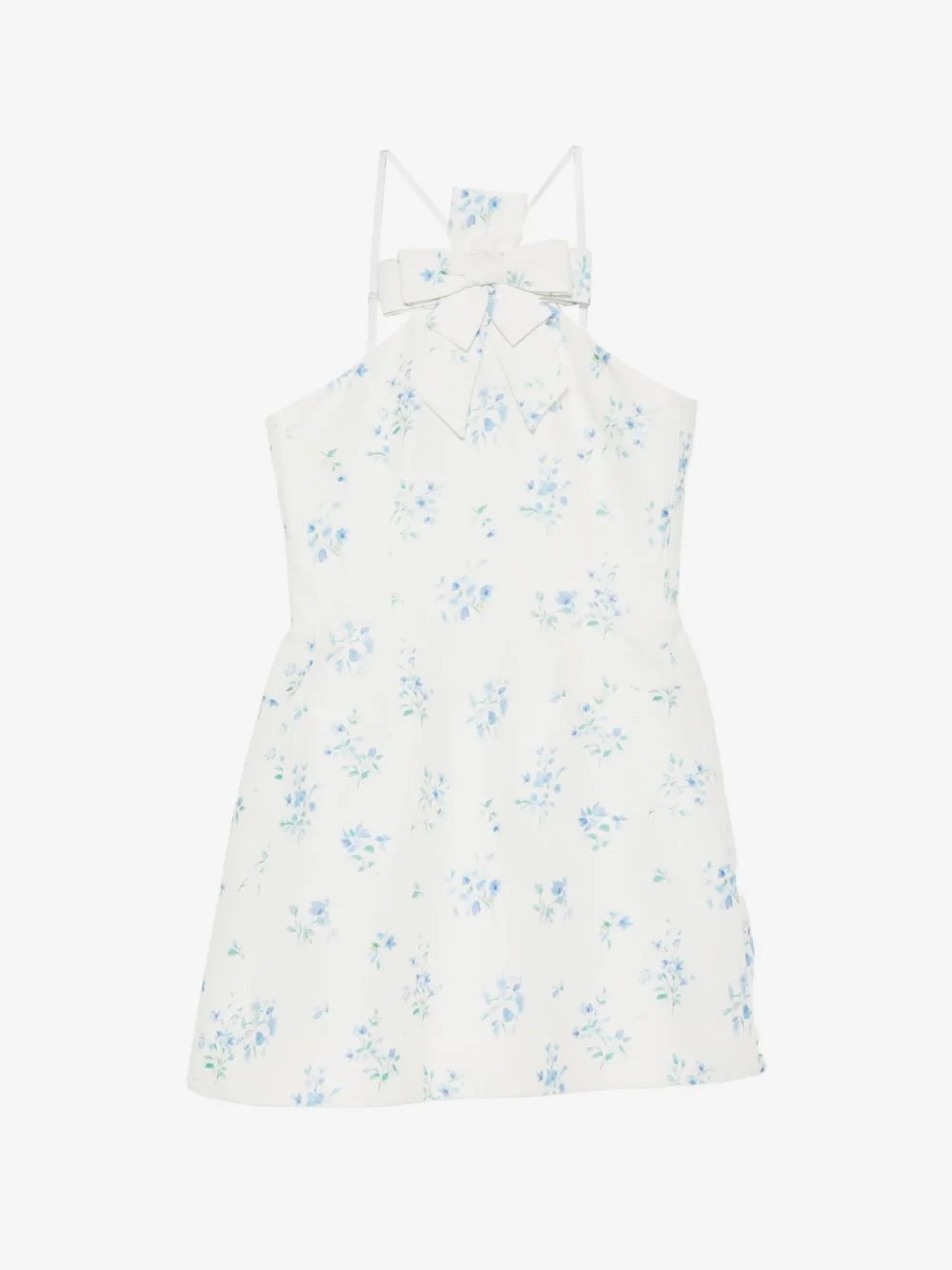 floral-print bow-detail mini dress - 1