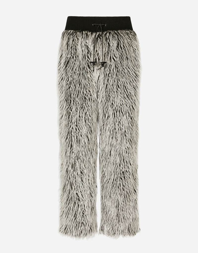 Faux fur jogging pants 1