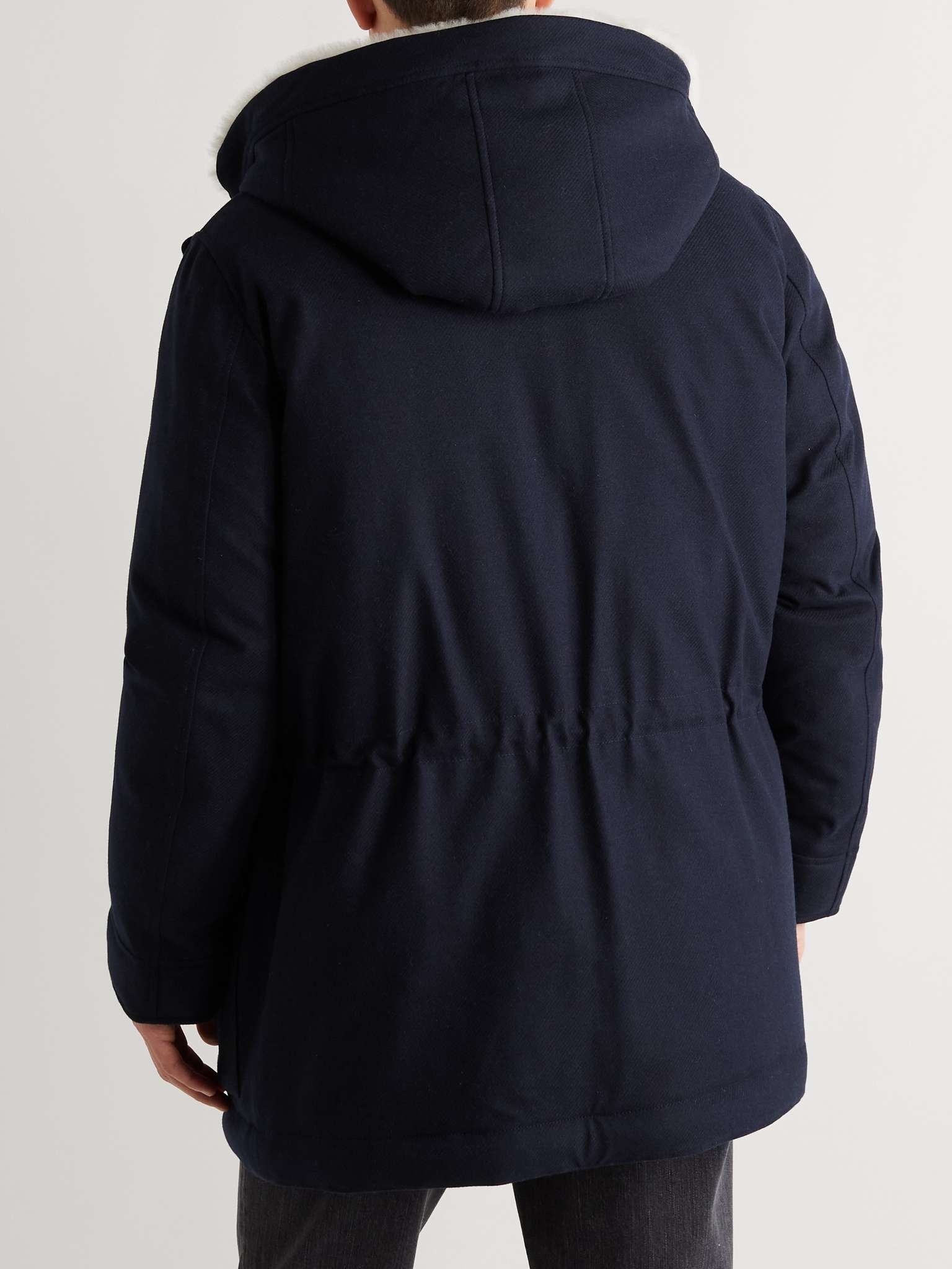 Shearling-Trimmed Wool, Silk and Cashmere-Blend Hooded Down Parka - 4