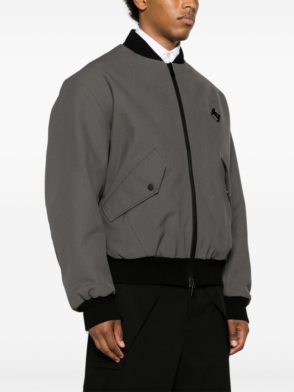 panelled cotton bomber jacket - 3