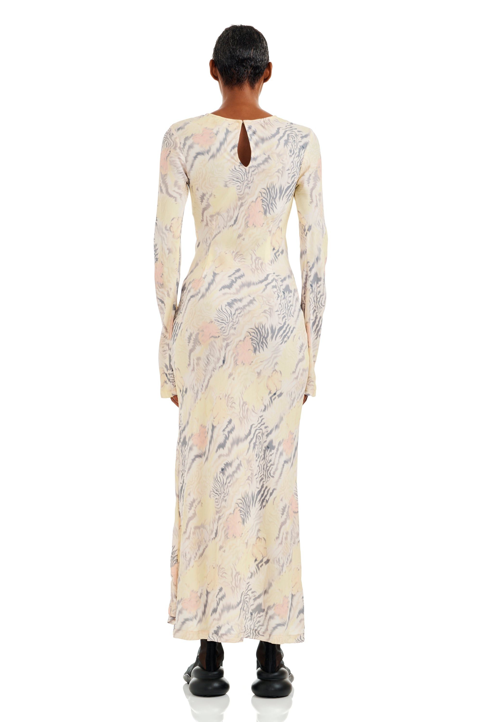 WASHED ZEBRA FLORAL YURI DRESS - 4