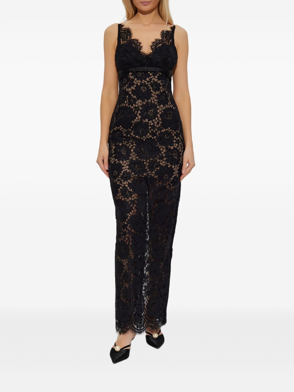 lace-panelled maxi dress - 5