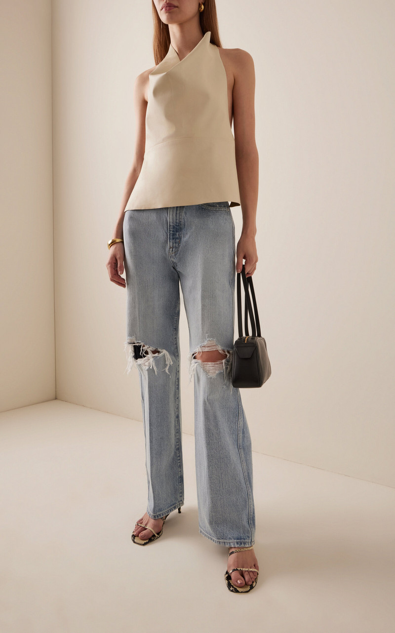 RÙADH Exclusive The Quinn Rigid High-Rise Straight-Leg Jeans blue outlook