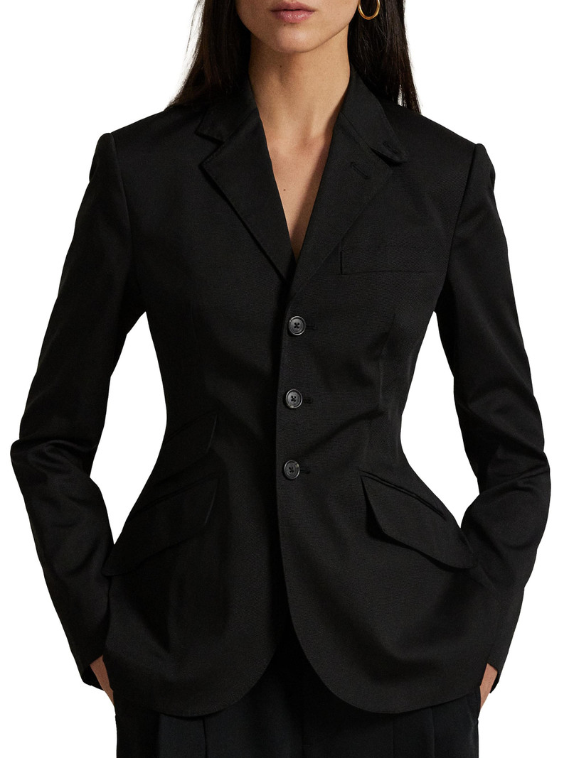 Women's Slim-Fit Single-Breasted Woven Blazer - Polo Black 4