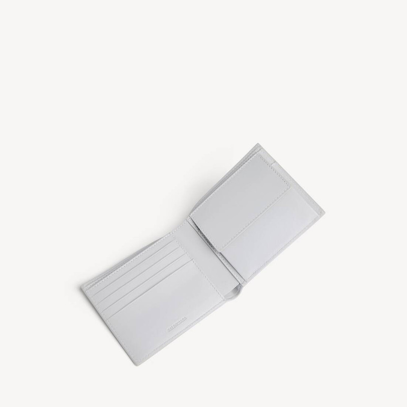 BALENCIAGA Men's Cash Square Folded Coin Wallet in Light Grey outlook