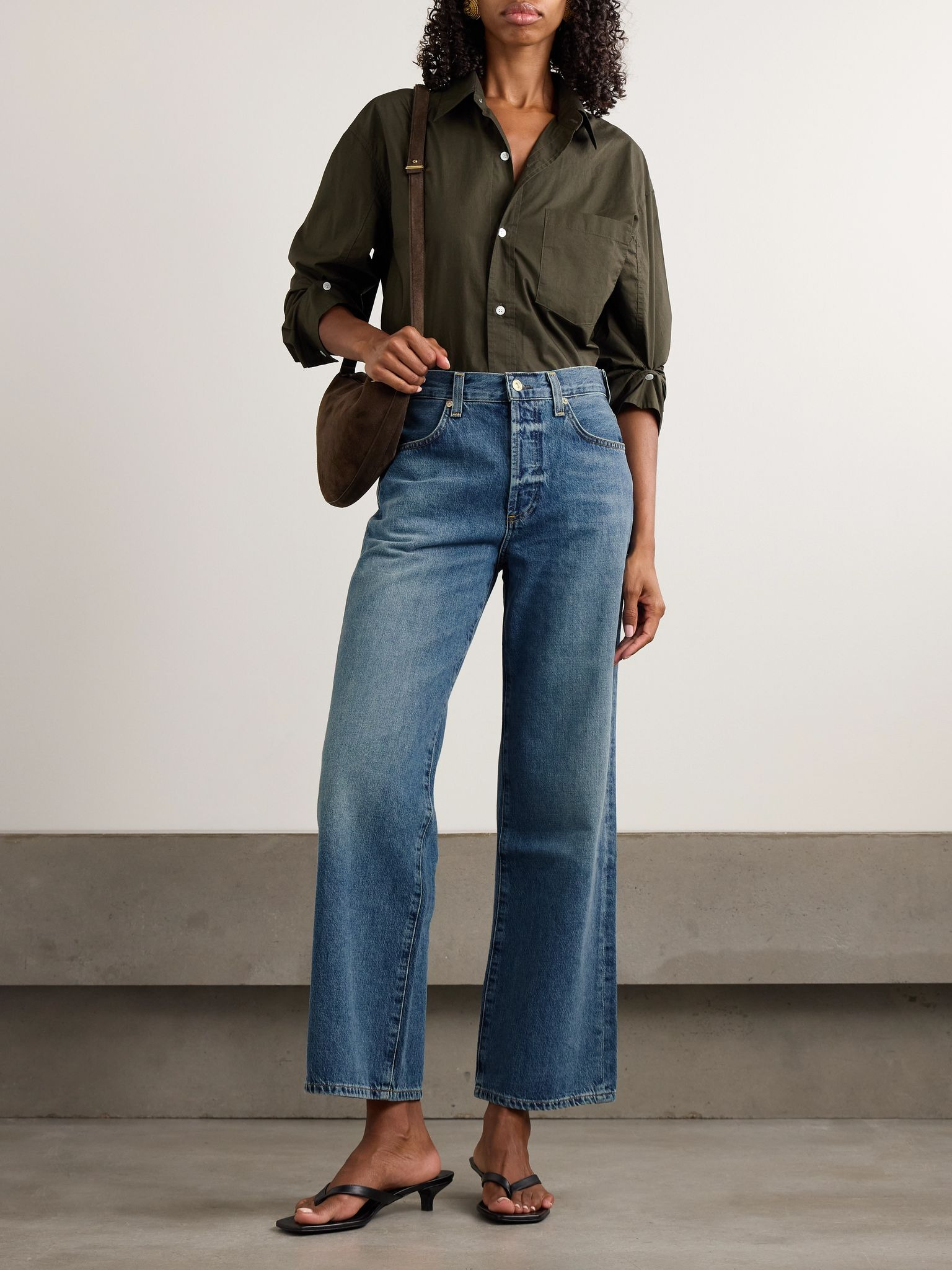 Annina high-rise wide-leg jeans - 30” Mid denim - 2