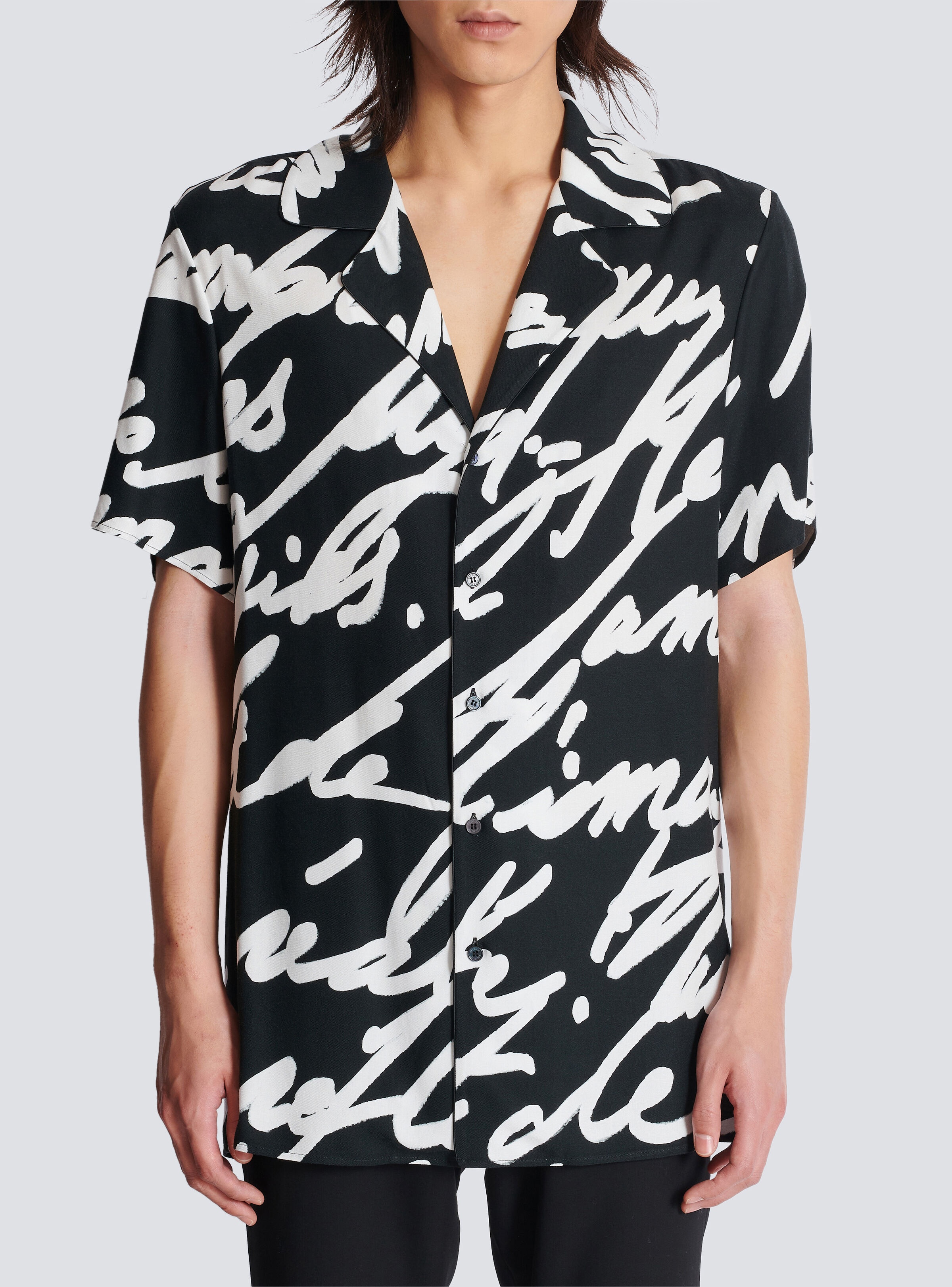 Twill pyjama shirt with "Love Letter" print - 5