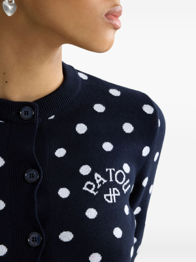 polka-dot buttoned cardigan 5