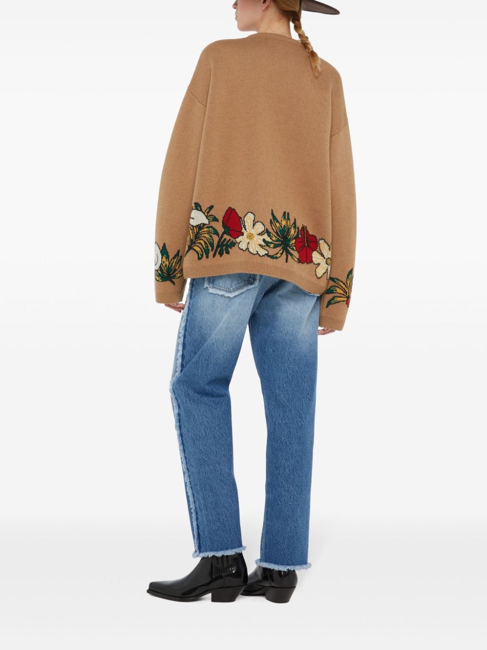 R+J floral-intarsia cashmere jumper - 4