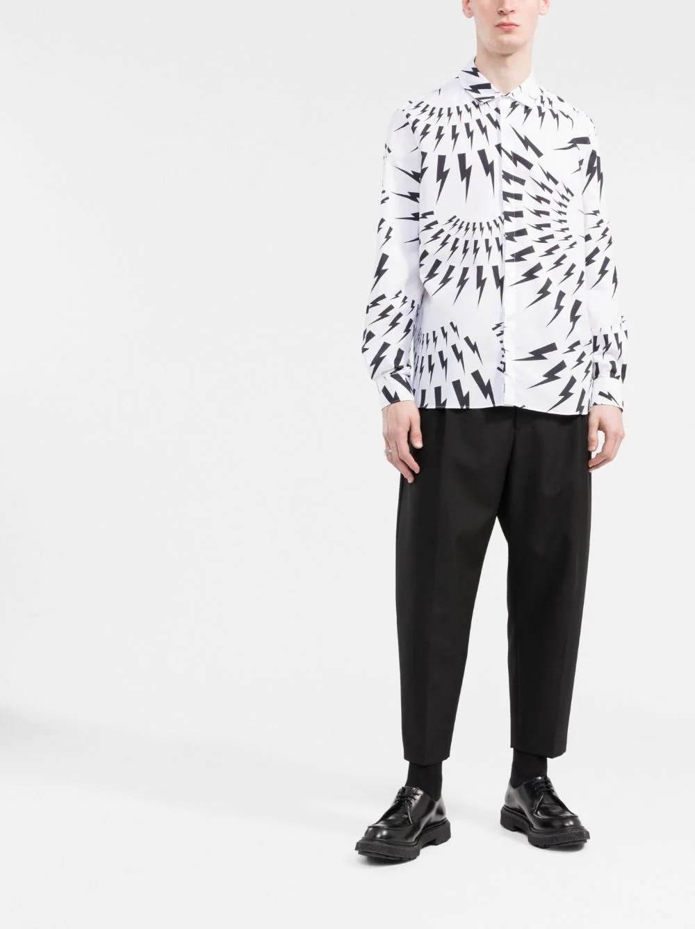 Thunderbolt-print cotton shirt - 2