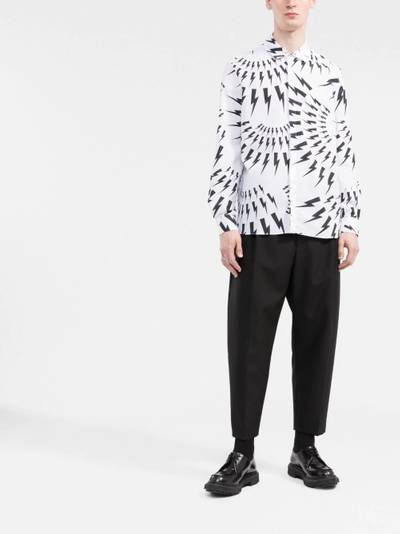 Neil Barrett Thunderbolt-print cotton shirt outlook