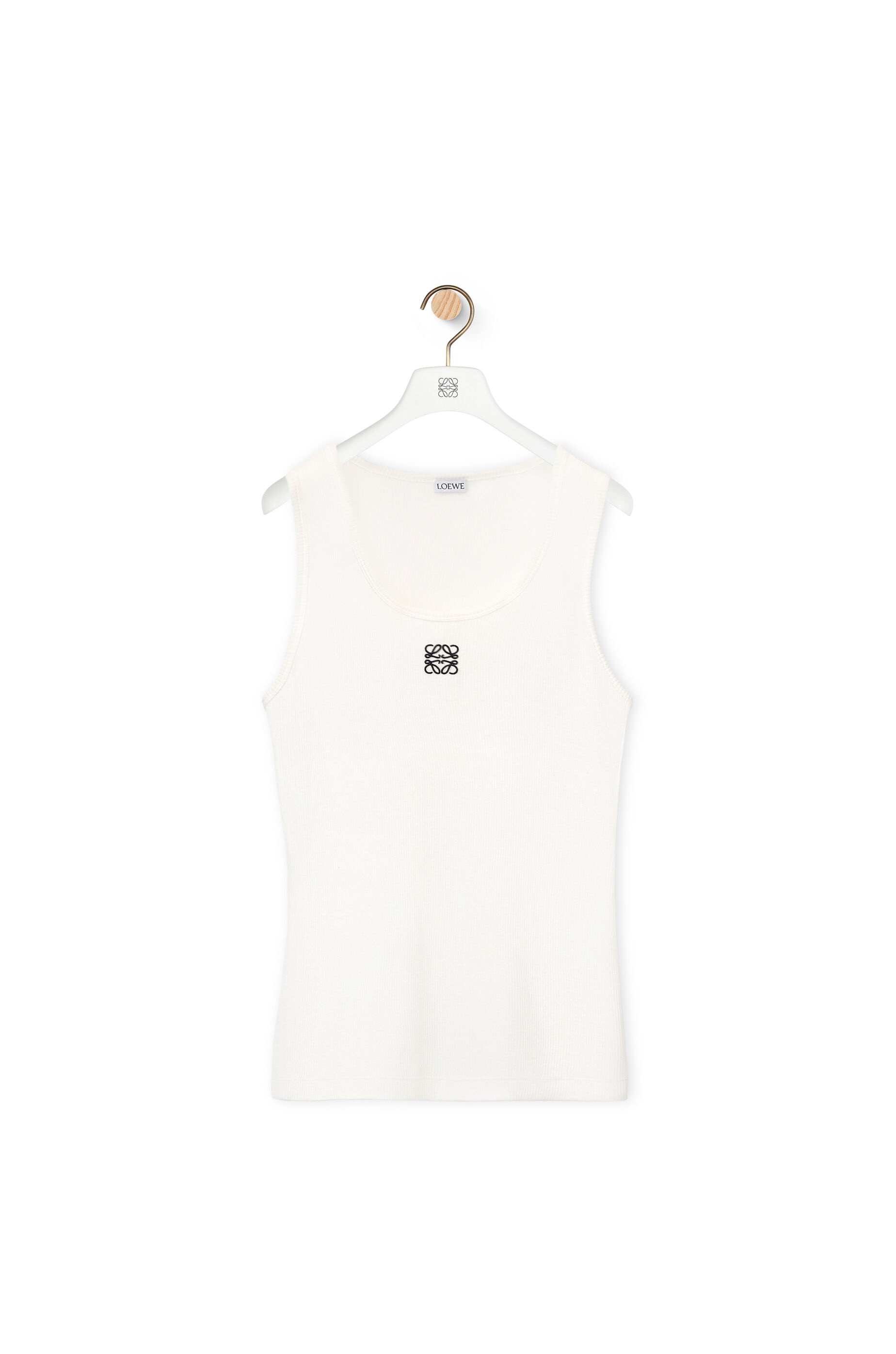 Cropped Anagram tank top in cotton Black/White - LOEWE