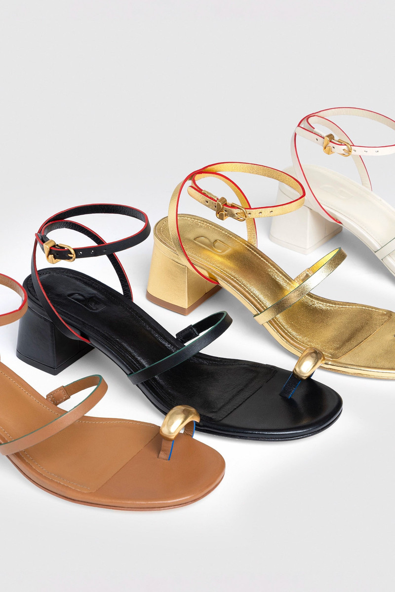 Biarritz Block In Gold Metallic Leather 6