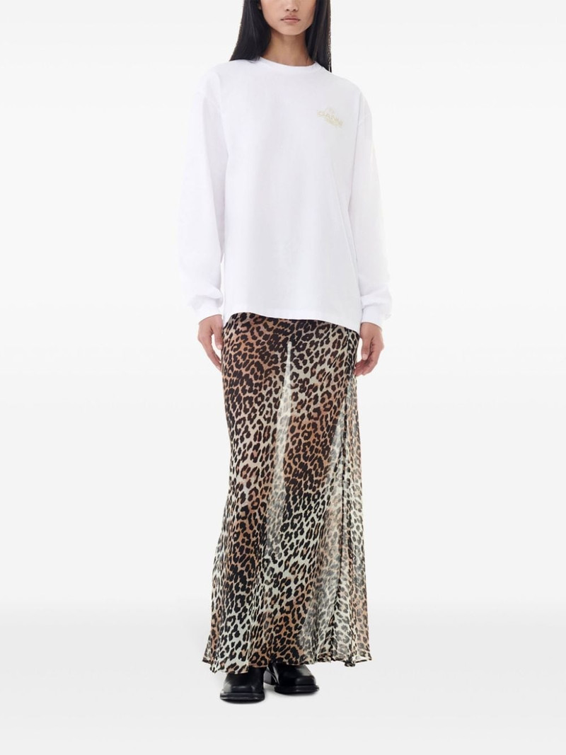 GANNI logo-print cotton sweatshirt outlook