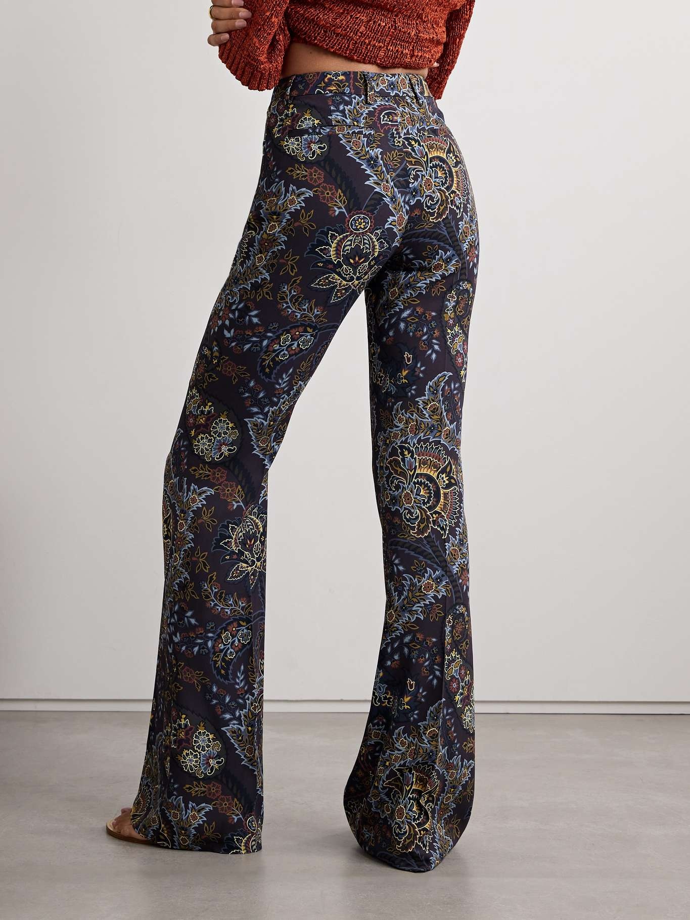 パンツ ETRO CADY PRINTED PANTS Paisley cotton twill straight pants in multicoloured - Etro