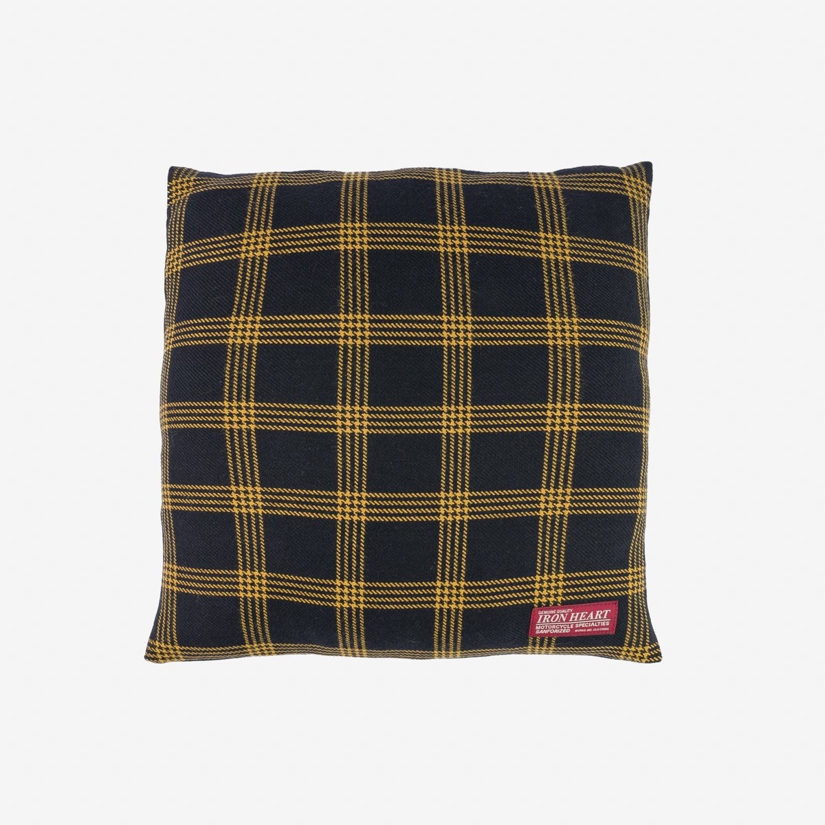 IHG-103-BLKWIN Ultra Heavy Flannel Windowpane Check Cushion Cover - Black/Yellow - 1