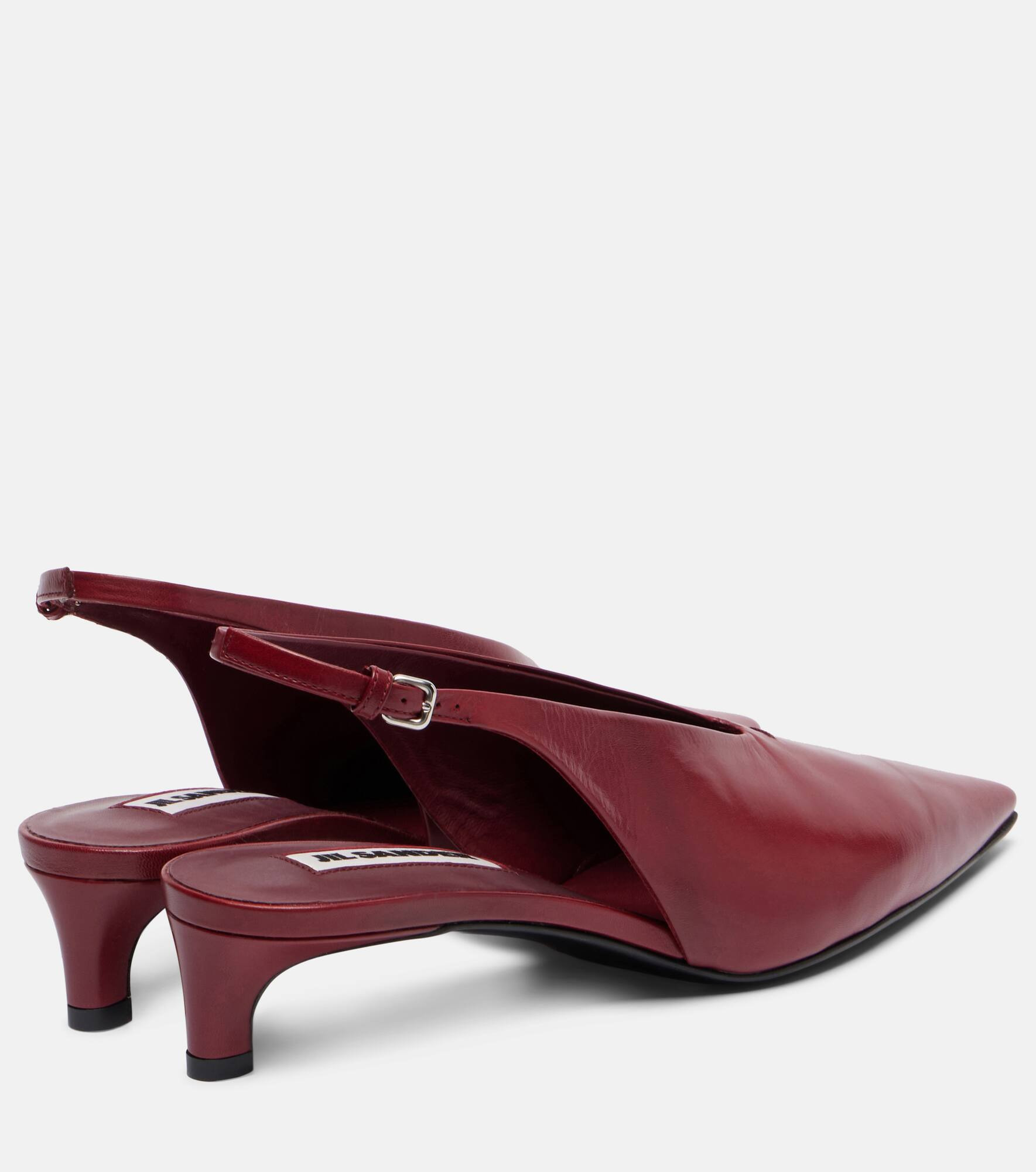 Pointy leather slingback pumps - 2