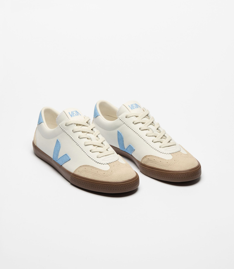 VEJA VOLLEY LEATHER WHITE AQUA BARK outlook