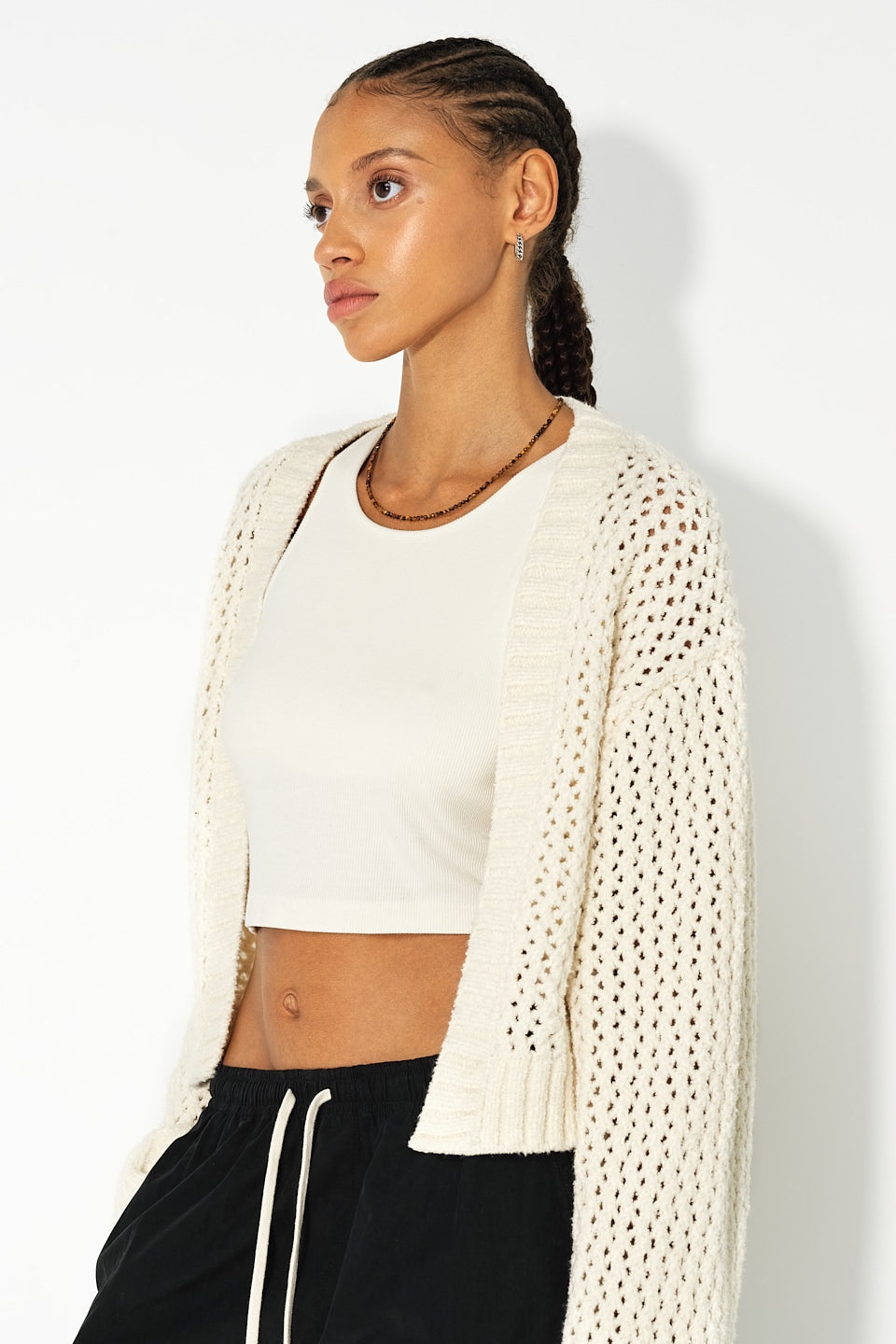 FOAM BOUCLE CROPPED CARDIGAN - 6