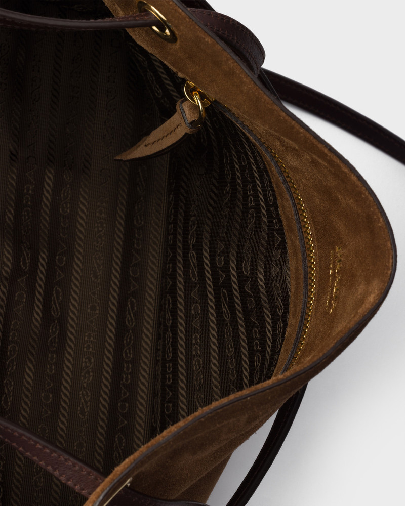 Prada Carry large suede tote bag 5