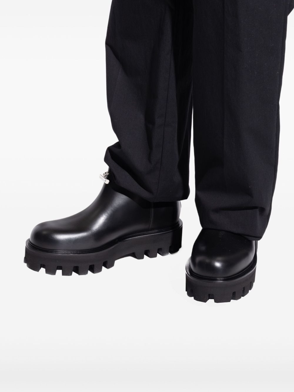 zip-fastening lug-sole boots - 4