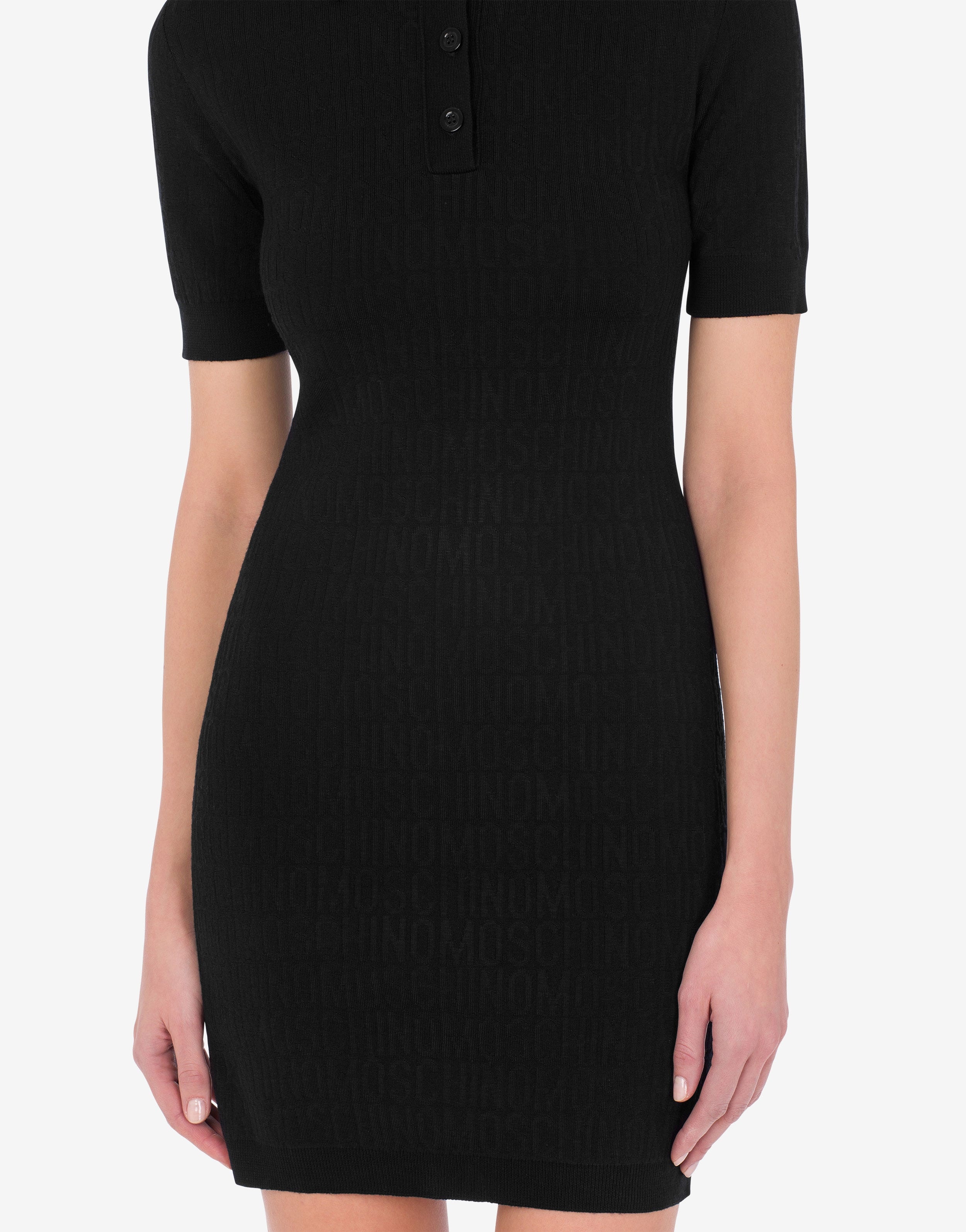 ALL-OVER LOGO WOOL DRESS - 4