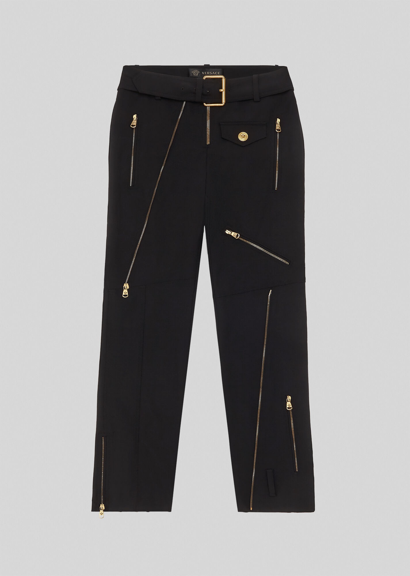 Zip Accent Wool Trousers - 1