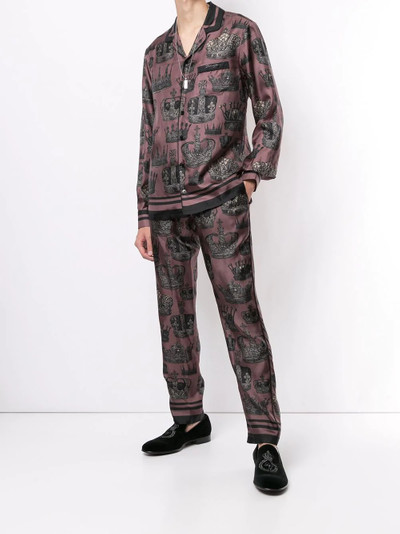 Dolce & Gabbana crown print pyjama-style trousers outlook