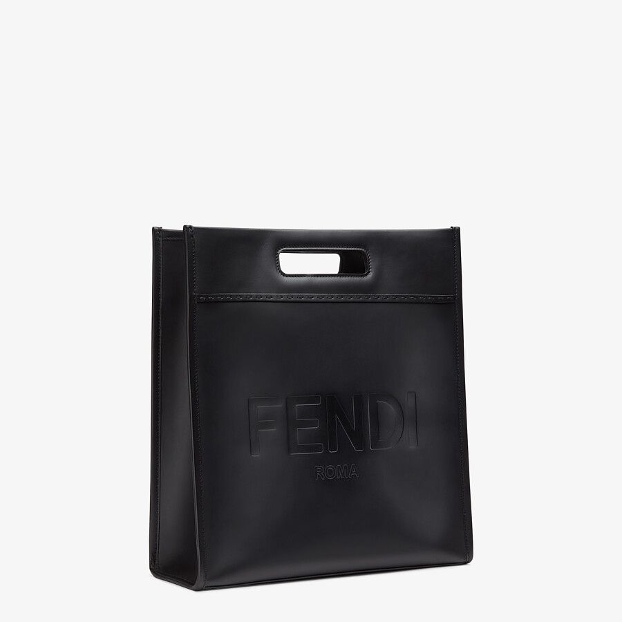 Black leather shopper - 3