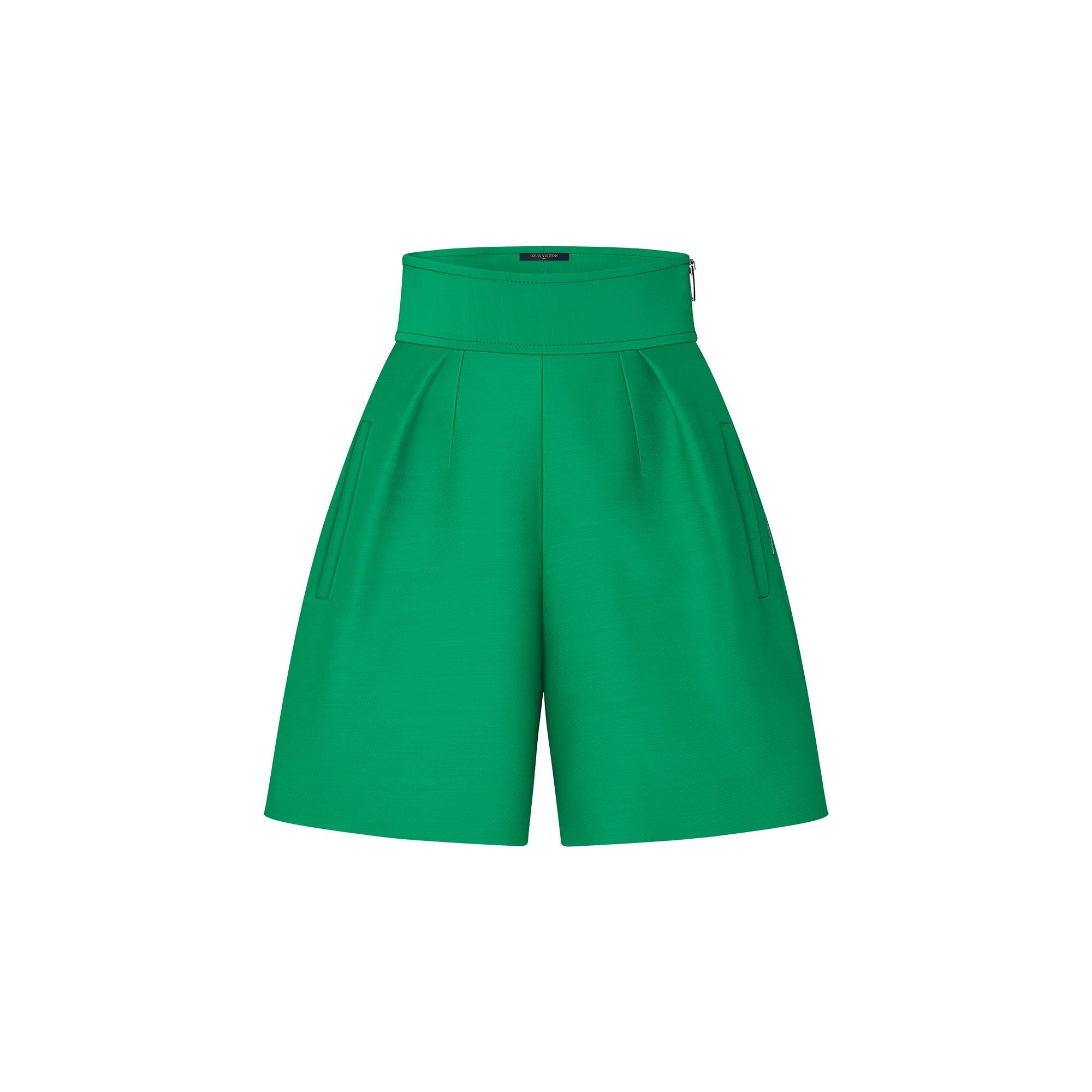 Wool-Silk Wide-Leg Mini Shorts - 1