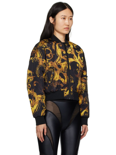 VERSACE JEANS COUTURE Black Padded Reversible Bomber Jacket outlook