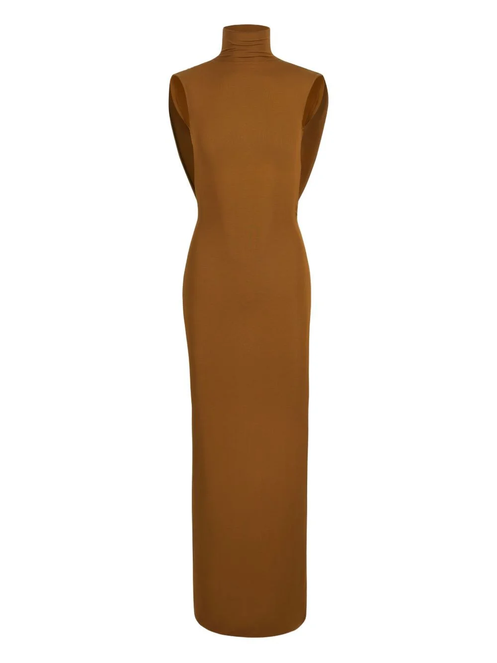 draped turtleneck maxi dress - 1