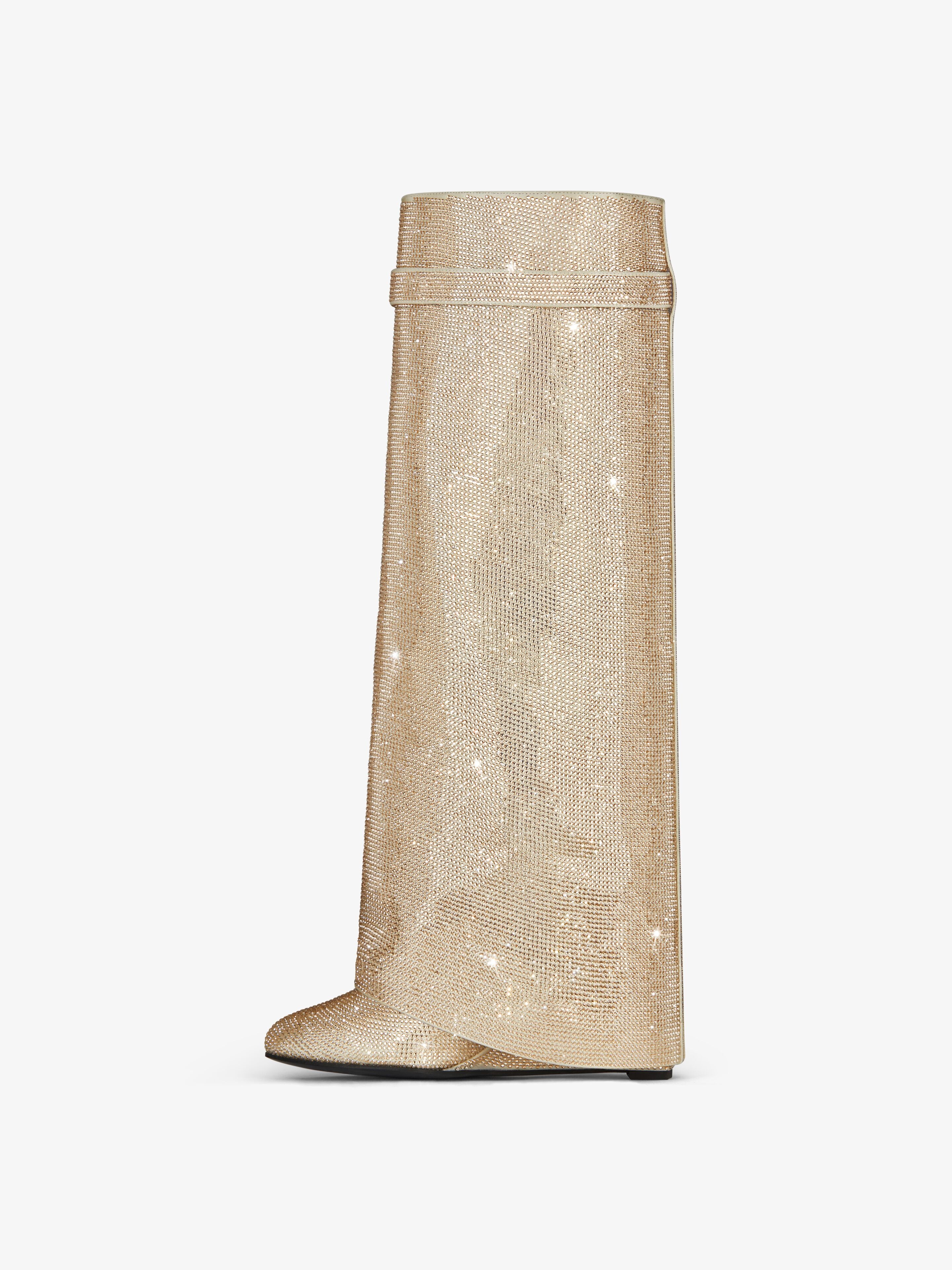SHARK LOCK BOOTS IN SATIN WITH STRASS - 5