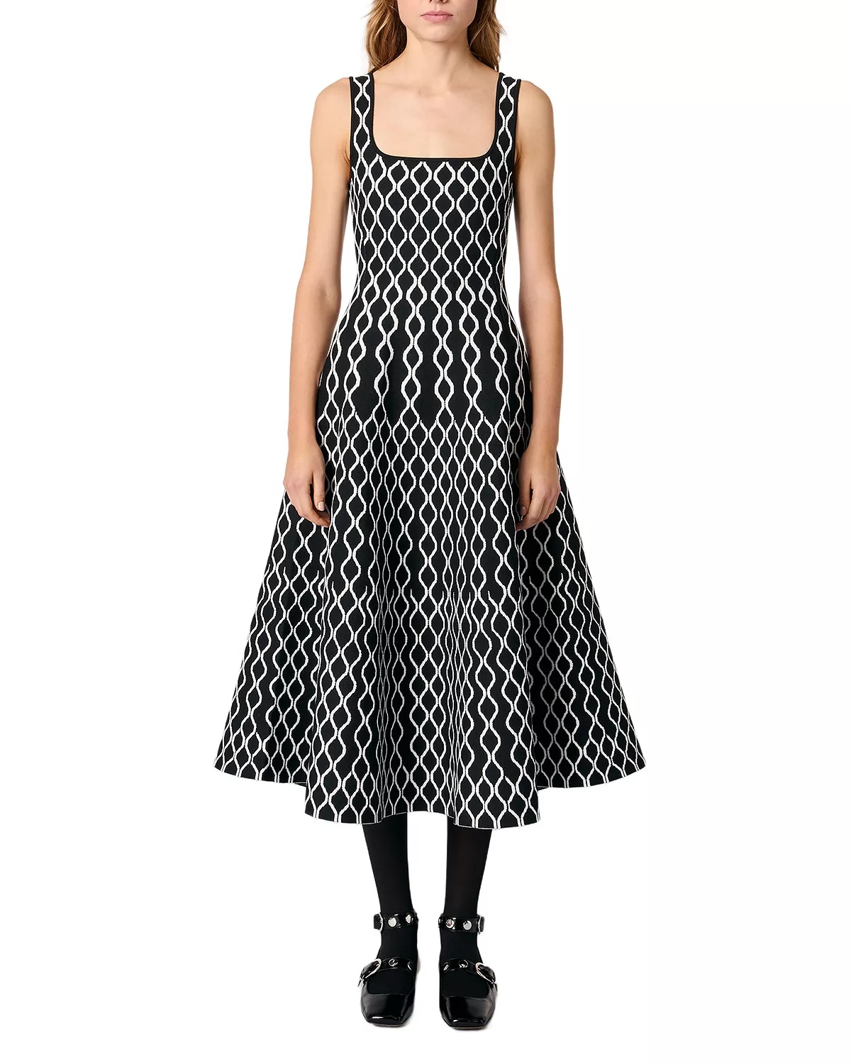 Jacquard Knit Midi Dress - 7