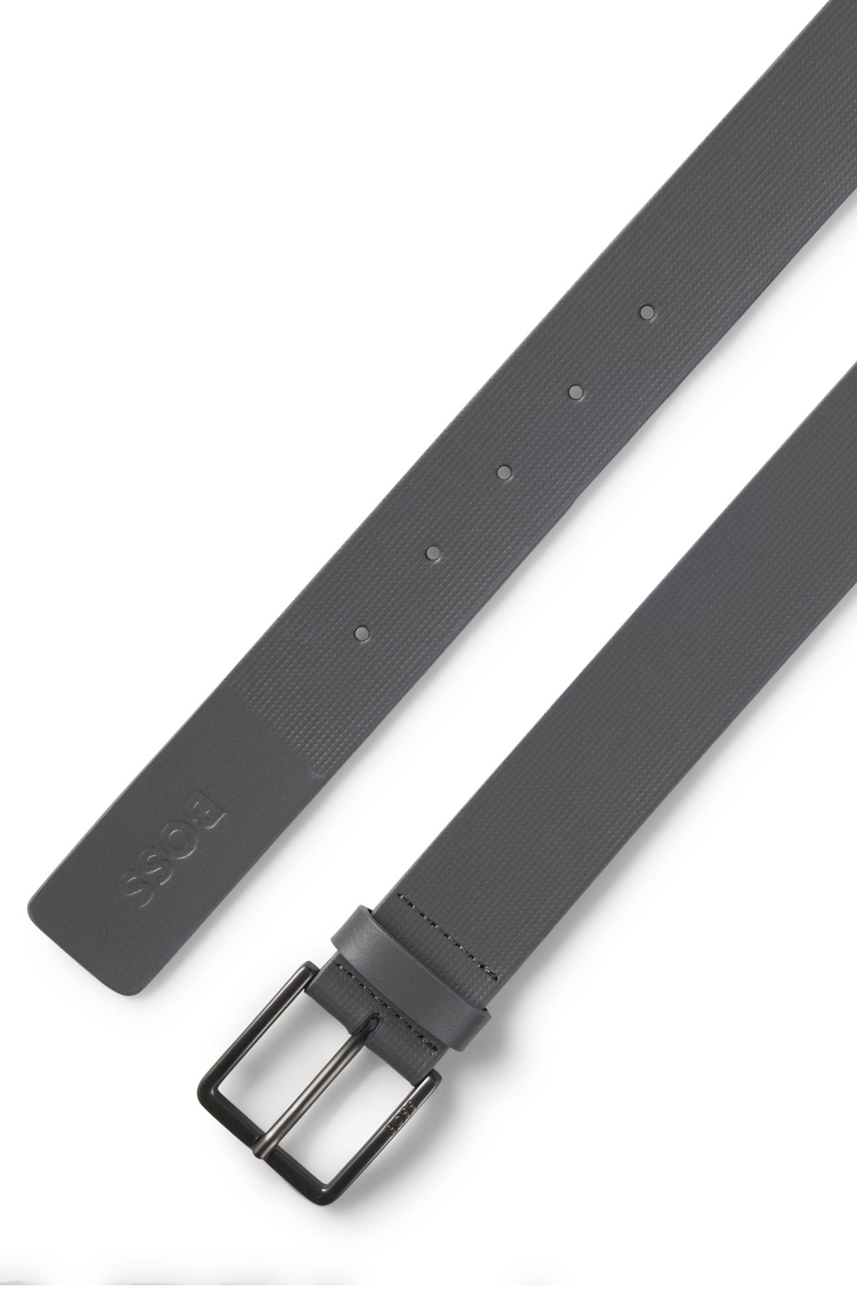 ITALIAN-LEATHER BELT WITH EMBOSSED STRUCTURE - 3