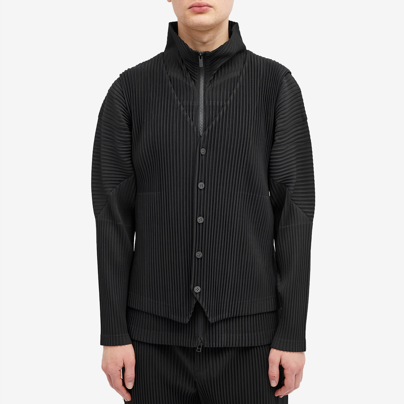 Homme Plissé Issey Miyake Pleated Button Down Vest - 2