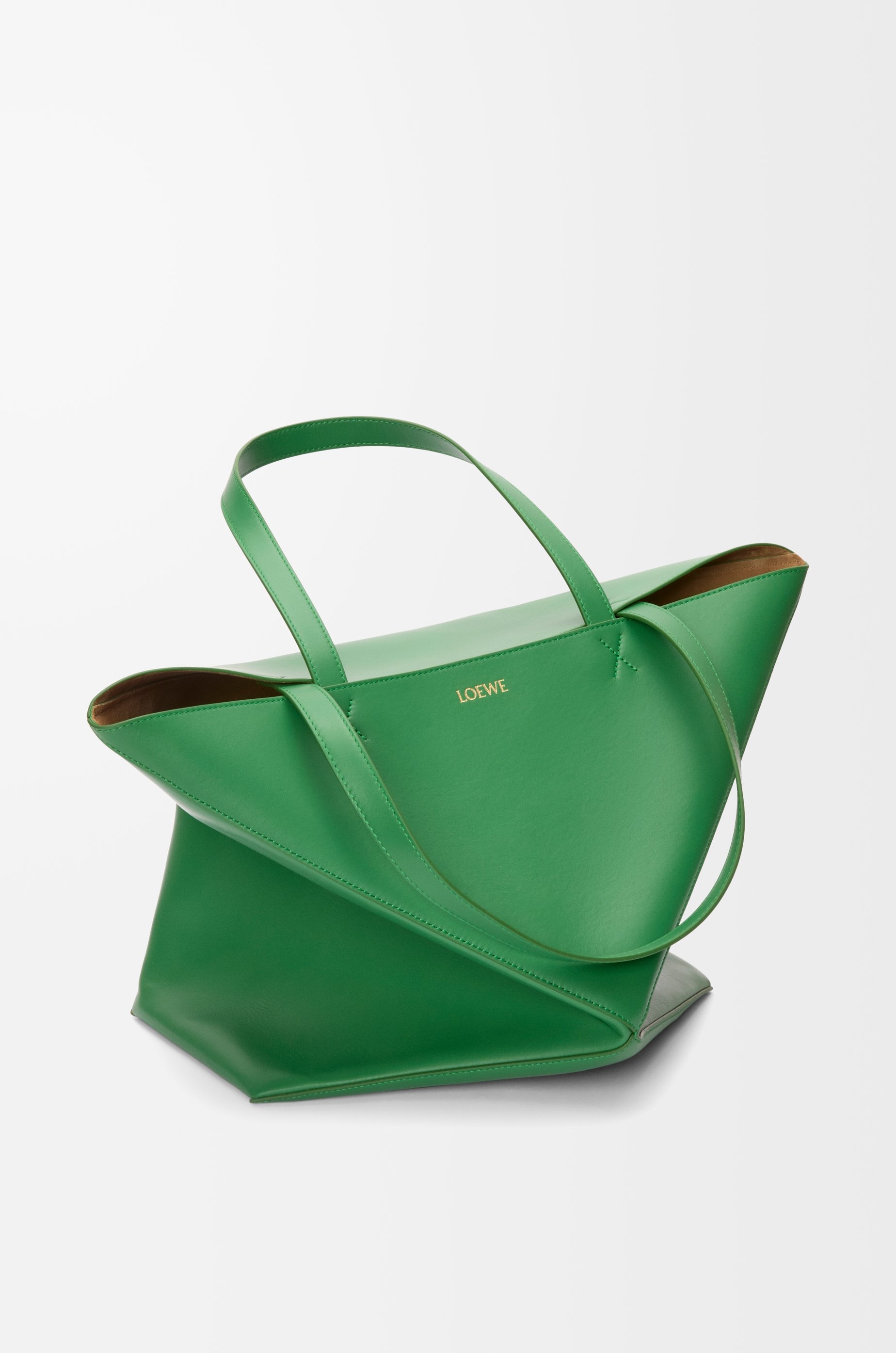 XL Puzzle Fold tote in shiny calfskin - 3