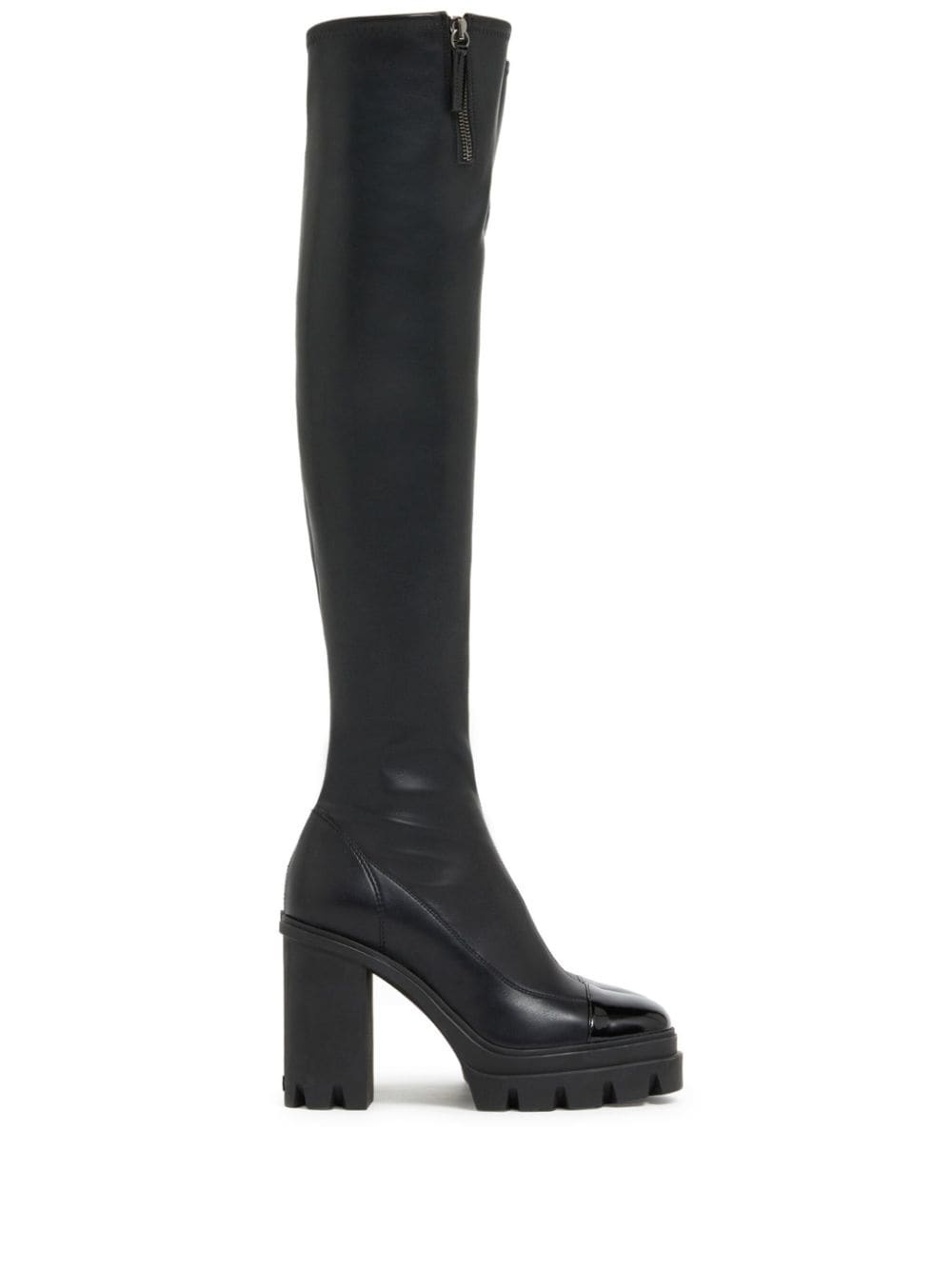 contrasting-toecap knee-high boots - 1